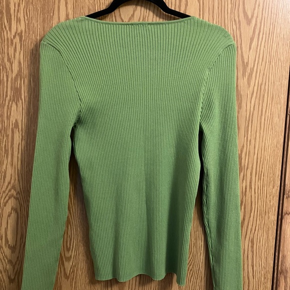 INC International Concepts Green Chain Detail Sweater Long Sleeve Size Large - Picture 3 of 7